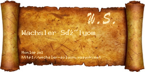 Wachsler Sólyom névjegykártya